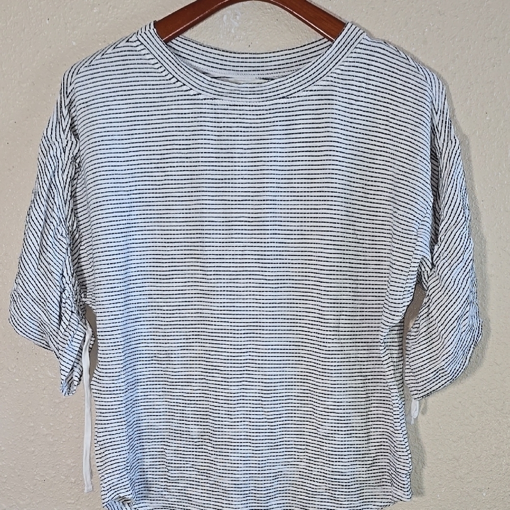 Max Studio Beige Striped Top Blouse